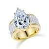 Stunning 5.0ct Wide Shank Pear Cut Engagement Ring