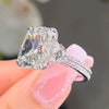 Stunning Radiant Cut Sterling Silver Engagament Ring