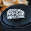 Stunning 3 Rows Sterling Silver Women's Wedding Band