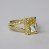 5.5ctw Radiant Cut Yellow Sapphire Hidden Halo Solitaire Ring