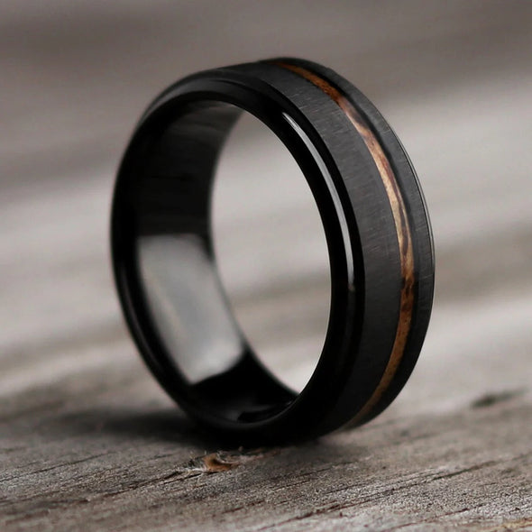 Tungsten and Koa Men's Ring Band