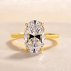 9.5ct Golden Tone Oval Cut Solitaire Engagement Ring In Sterling Silver