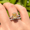 2 Pcs Radiant Cut Yellow Sterling Silver Bridal Set