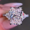 5.0 Carat Radiant Cut Three Stone Engagement Ring