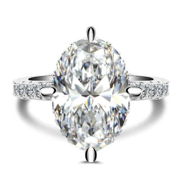 9.5ct Classic 4 Prong Oval Cut Engagement Ring