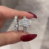 Gorgeous 2 Pcs Oval Cut Sterling Silver Bridal Set