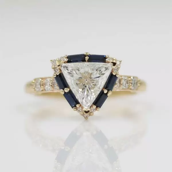 2ctw Trillion Cut Sapphire Engagement Ring