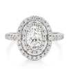 3.0ct Hollow Double Halo Oval Cut Engagement Ring