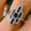 Art Deco 9ctw Oval Cut Sapphire Ring