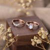 Vintage Oval Shape Design Moon Stone Silver Ring Set