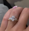 Unique Oval Cut Bridal Set In Sterling Silver