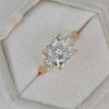 Golden Tone Cushion Cut Three Stone Sterling Silver Engagement Ring