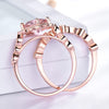 Vintage Pink Morganite Rose Gold Tone Ring Set