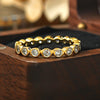 Classic Round Cut Eternity Golden Tone Band