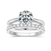 2.0 CT Round Cut D Color Moissanite Sterling Silver Bridal Sets