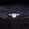 Round 7.5mm Moissanite Silver Plated 18k White Gold Engagement Ring
