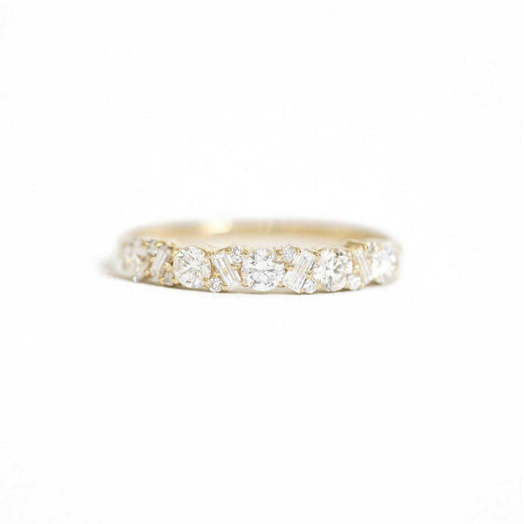 Elegant Half Eternity Sterling Silver Wedding Band