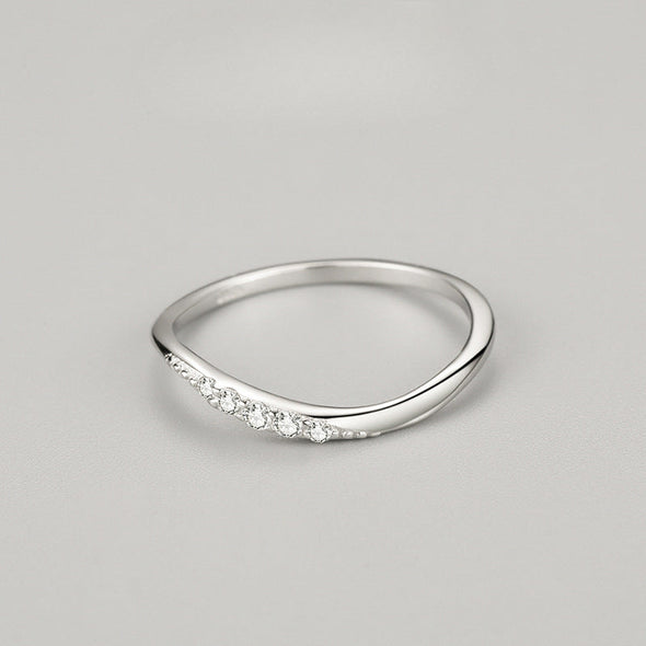 Simple Wave Design Sterling Silver Wedding Band