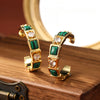 Luxury Vintage Flower Enamel Heart Earrings