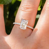 2PCS Radiant Cut Ring With Baguette Band Bridal Set in Sterling Silver