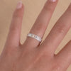 2PCS Radiant Cut Ring With Baguette Band Bridal Set in Sterling Silver