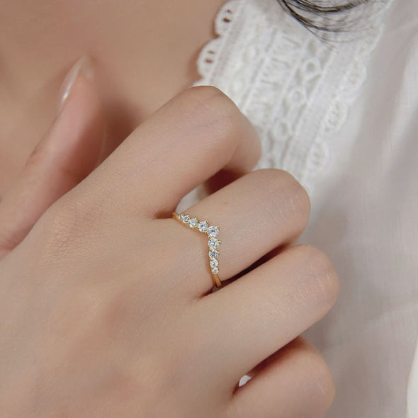 Sweet Crown Design Sterling Silver Wedding Band