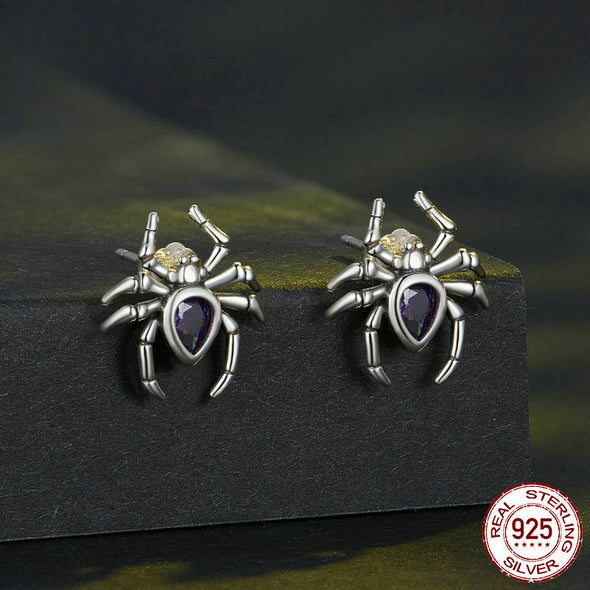 Halloween Spider Sterling Silver Stud Earring