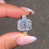 Gorgeous Halo Radiant Cut Split Shank Engagement Ring In Sterling Silver