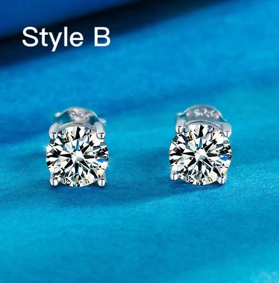 Exquisite Stud Earrings In Sterling Silver