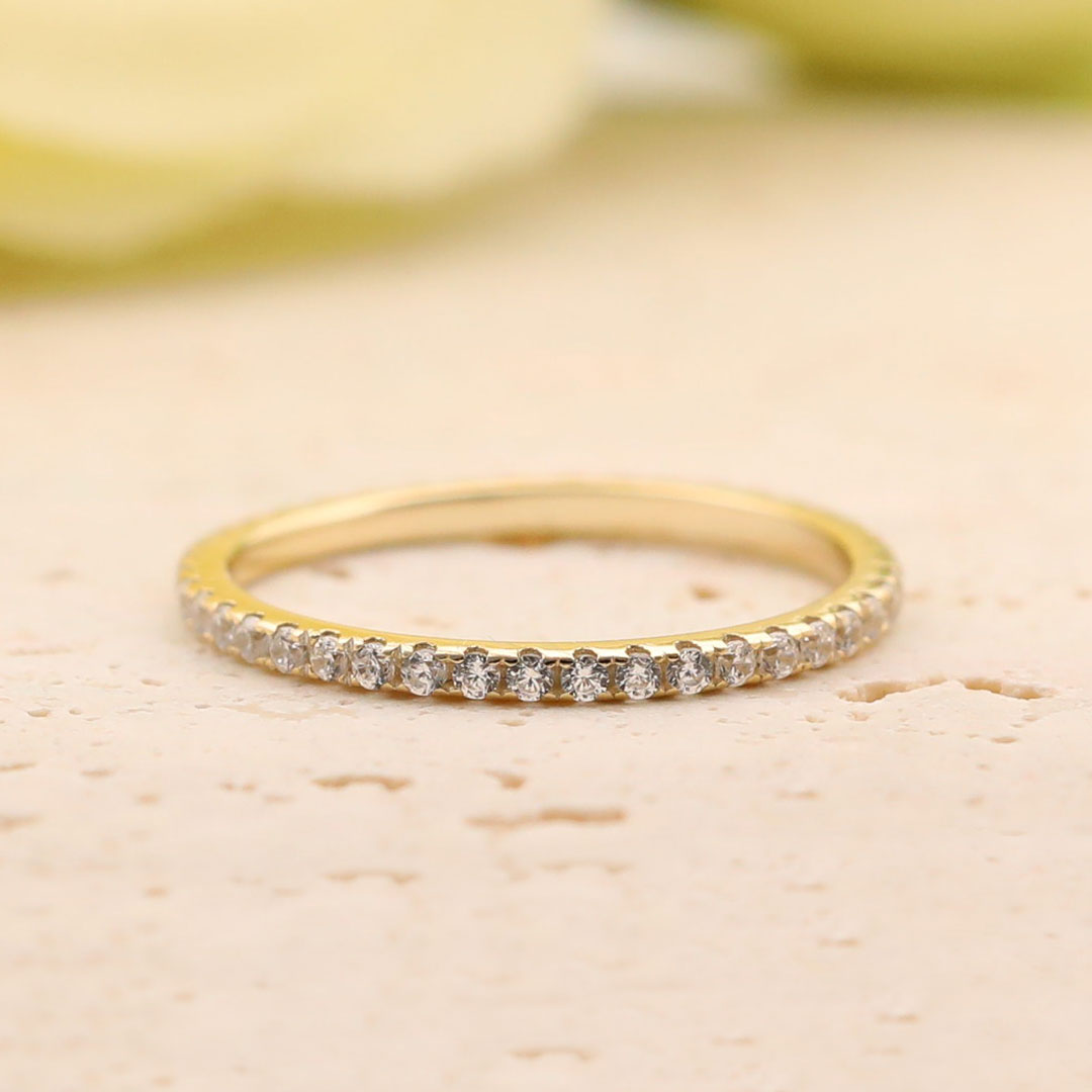 Noble Radiant Cut 3PC  Sterling Silver Wedding Bridal Set in Golden Tone