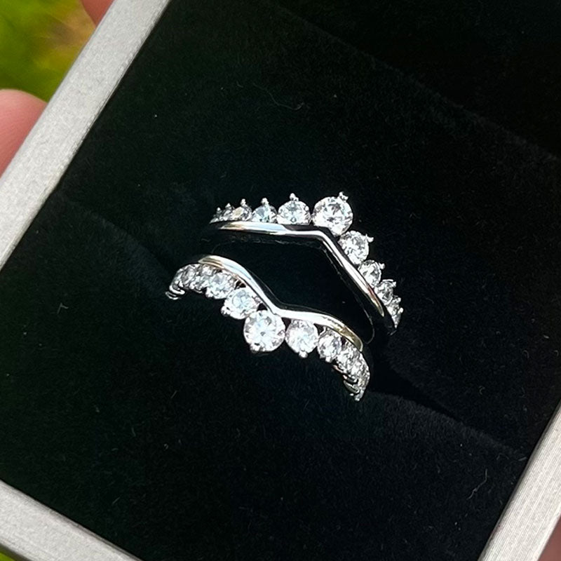 Crown-Shaped Sterling Silver Enhancer Band