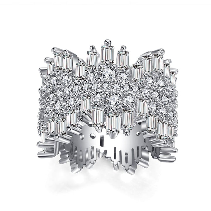 Irregular Multi Cut 925 Sterling Silver Band Ring