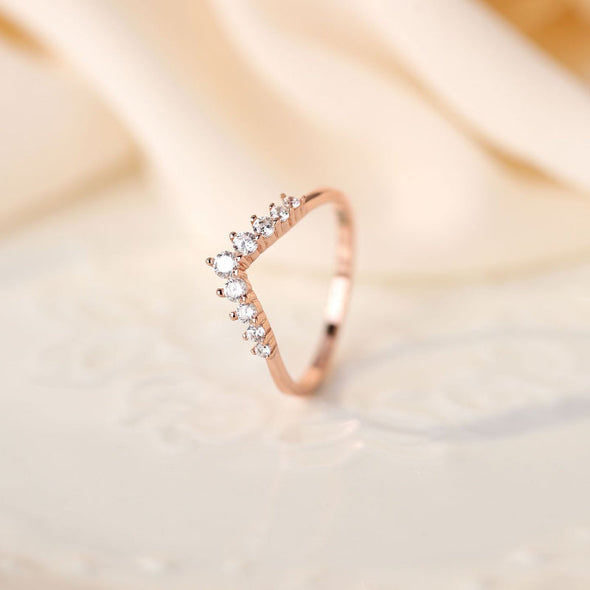 Sweet Crown Design Sterling Silver Wedding Band