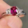 Ruby Cushion Cut Sterling Silver Engagement Ring