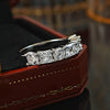 Princess Round Cut Half Eternity Sterling Silver Wedding Band