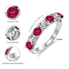 Two Tone Half Eternity Moissanite Silver Wedding Band