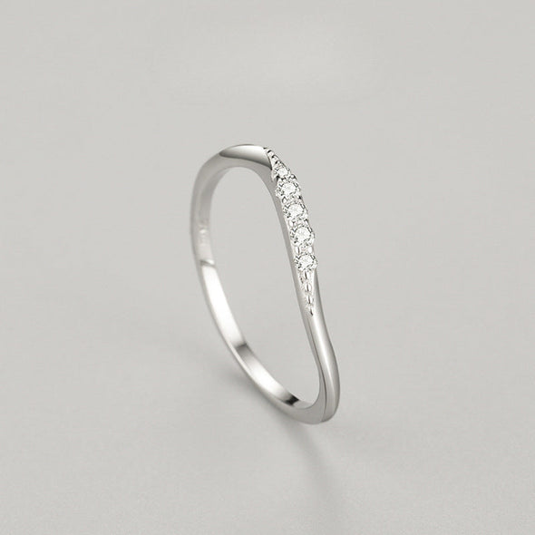Simple Wave Design Sterling Silver Wedding Band