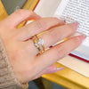 Vintage Princess Cut Sterling Silver Engagement Ring