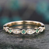 White & Paraiba Tourmaline Half Eternity Stackable Wedding Band