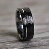 Hammered Black Tungsten Carbide Minimalist Men's Wedding Band