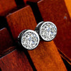 Classic Bezel Sterling Silver Stud Earrings