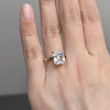 Stunning Radiant Cut Sterling Silver Engagement Ring In Golden Tone