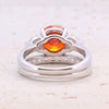 2.0ct Round Cut Red Gemstone Wedding Set in Sterling Silver