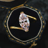 Simple Pink Marquise Cut Gold Plated Engagement Ring