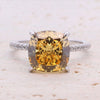 5.0ct Cushion Cut Yellow Gemstone Sterling Silver Bridal Set