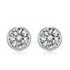 Classic Bezel Sterling Silver Stud Earrings