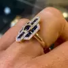 Art Deco 9ctw Oval Cut Sapphire Ring