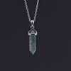 Green Moss Agate Warhead Design Sterling Silver Neckalce