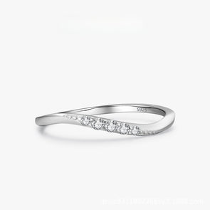 Simple Wave Design Sterling Silver Wedding Band