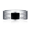 Round Cut White Sapphire Titanium Steel Wedding Band